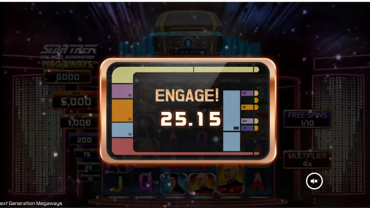 Tampilan visual slot Star Trek: The Next Generation Megaways dengan tema luar angkasa